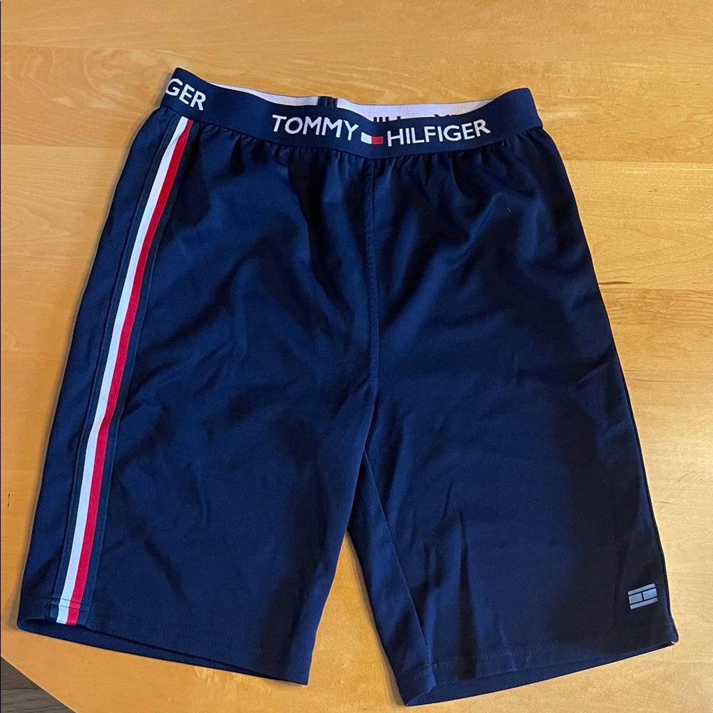 Tommy Hilfiger Navy Shorts with Tricolor Stripe